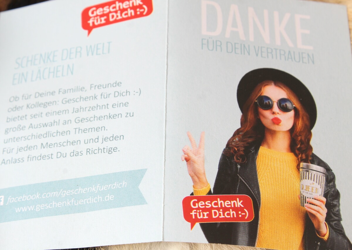 Henkelbecher Sprüche Kaffeetasse Geschenke für dich Grusskärtchen