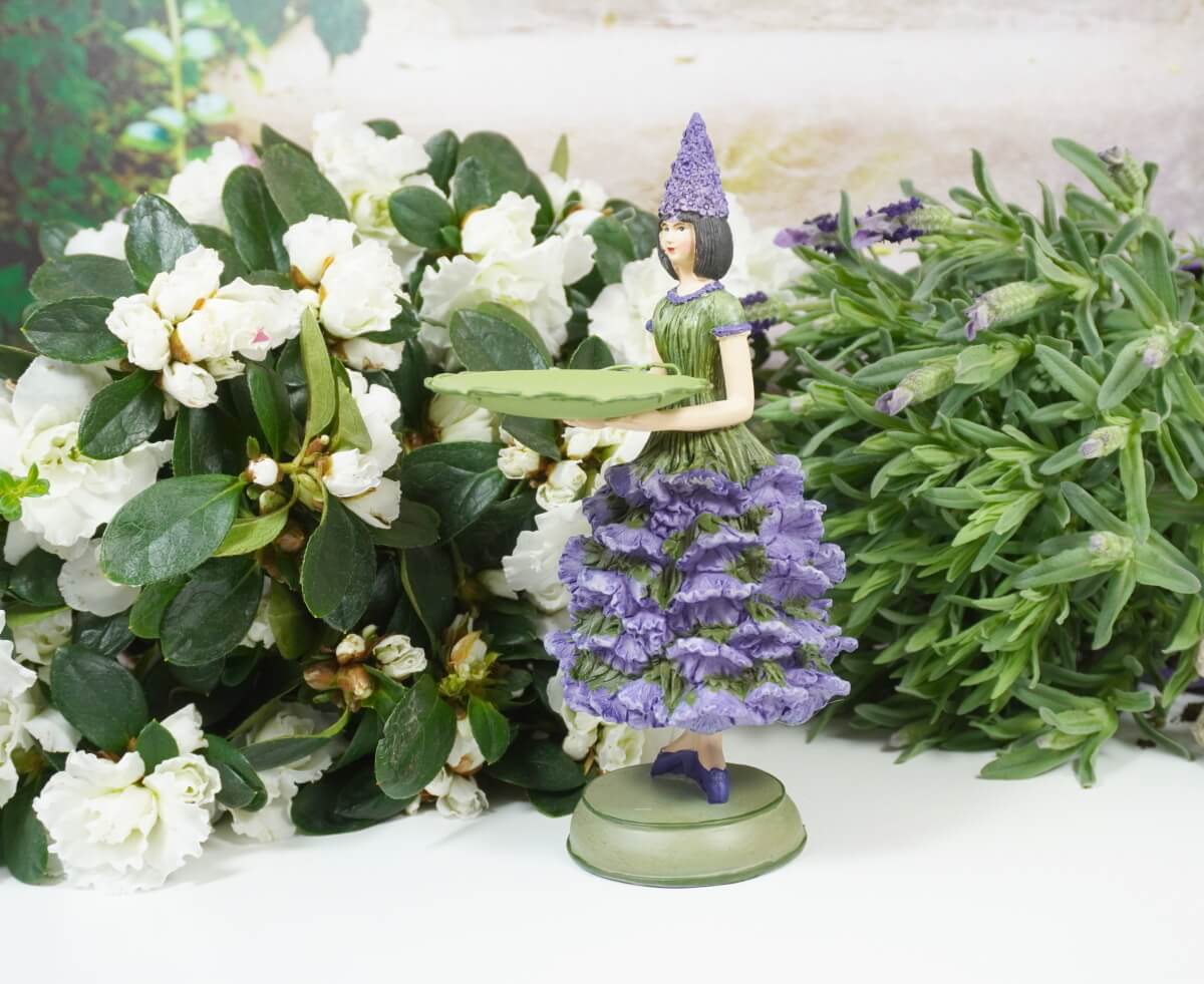 Dekofigur Teelichthalter Blumenmädchen Lavendelchen