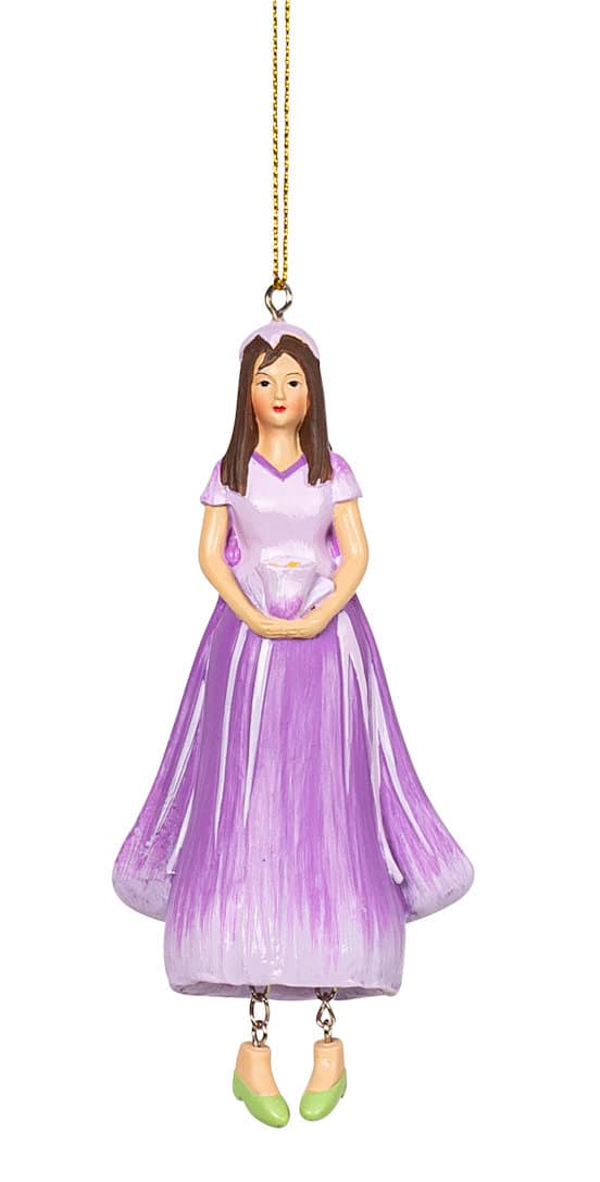 Deko Figur Blumenmädchen Fingerhutmädchen lila zum Hängen