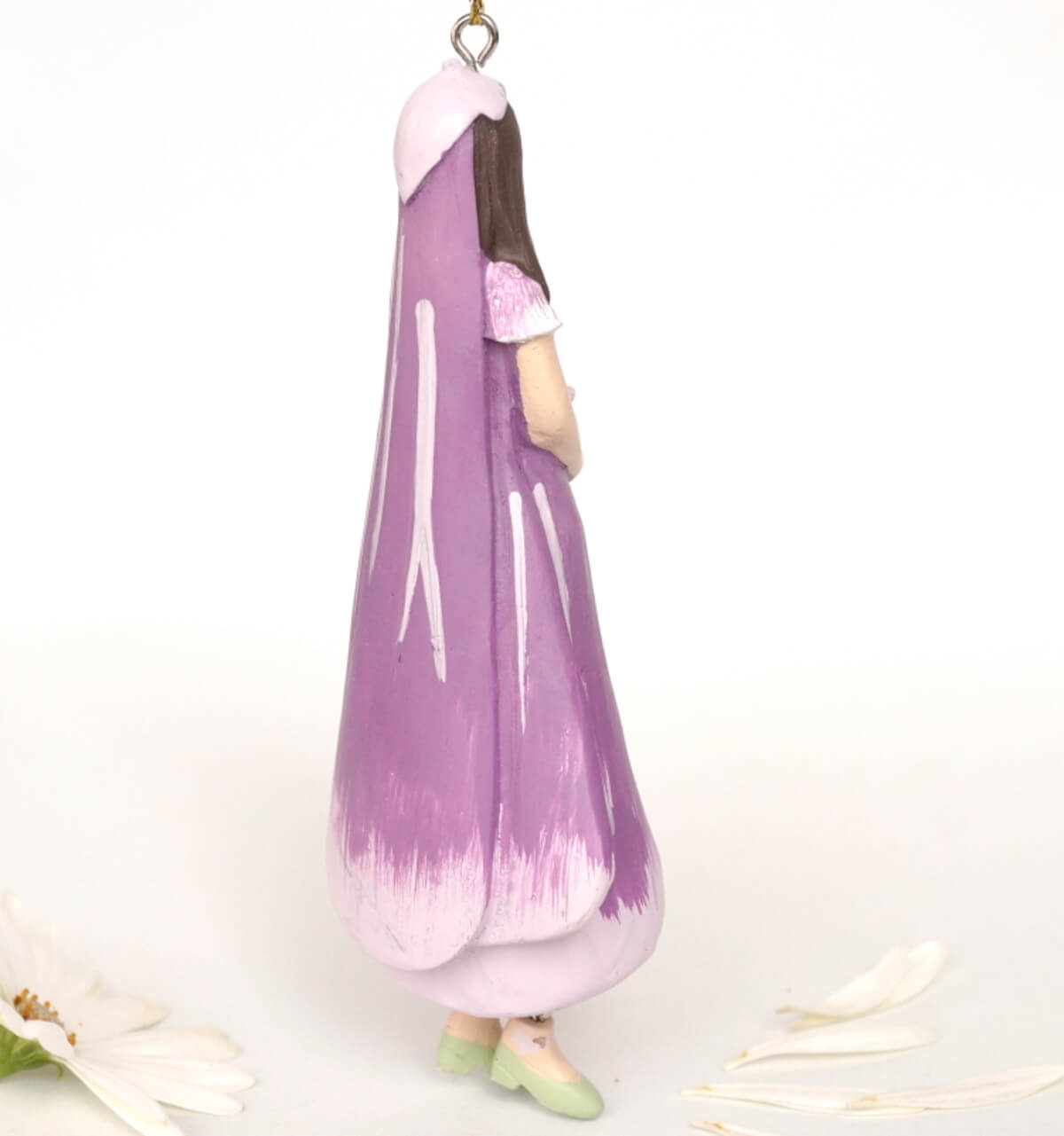 Deko Figur Blumenmädchen Fingerhutmädchen lila zum Hängen