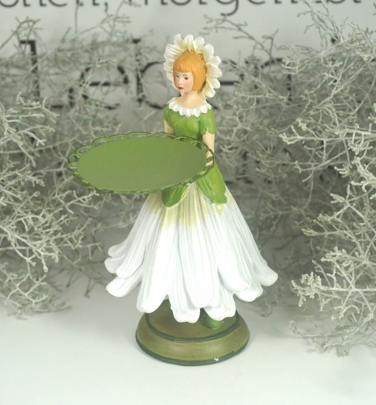 Dekofigur Teelichthalter Kerzenhalter Blumenmädchen Margeritenmädchen