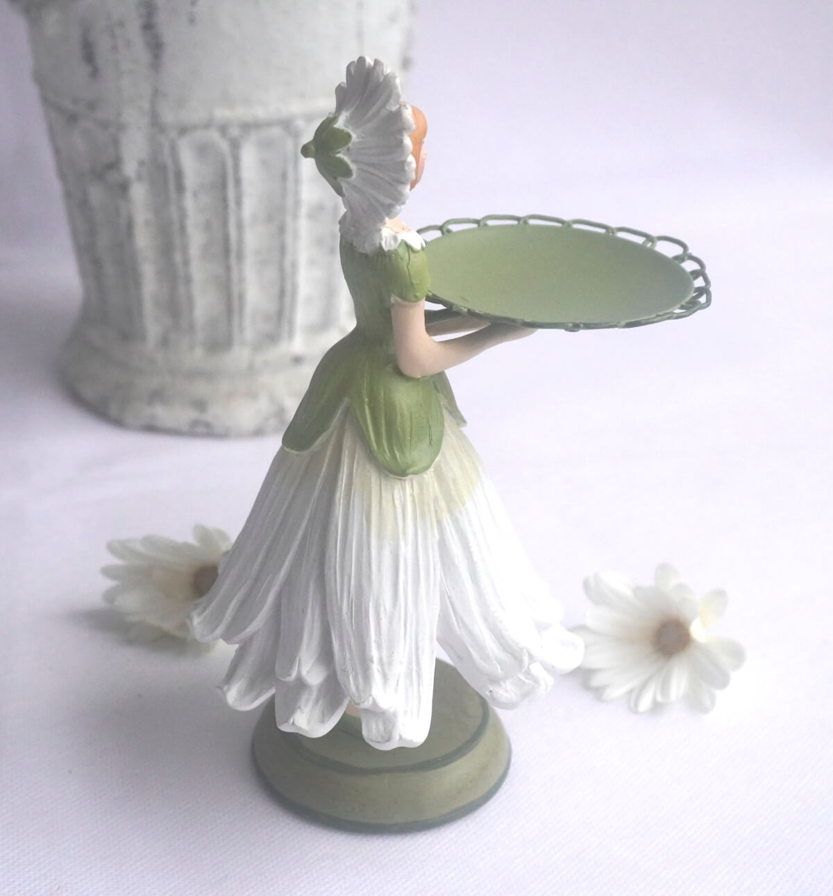 Dekofigur Teelichthalter Kerzenhalter Blumenmädchen Margeritenmädchen