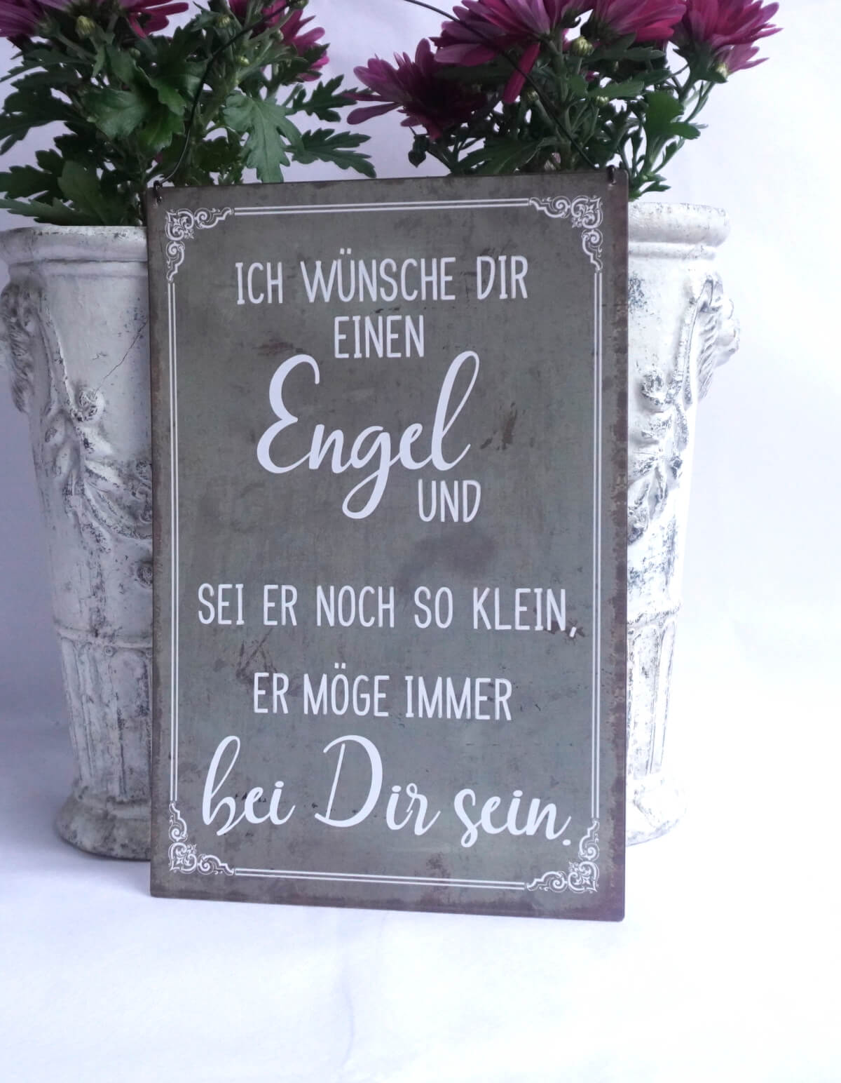 Deko Blechschild Ich Wünsche Dir Einen Engel Und Sei Er Noch So Klein, Er Möge Immer bei Dir sein.