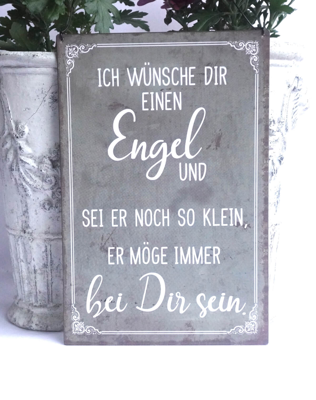 Deko Blechschild Ich Wünsche Dir Einen Engel Und Sei Er Noch So Klein, Er Möge Immer bei Dir sein.