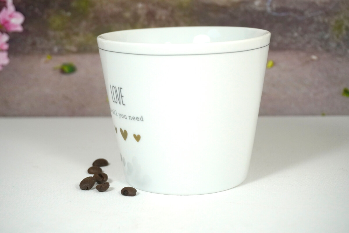 Krasilnikoff Henkelbecher Kaffeebecher Love is all you need