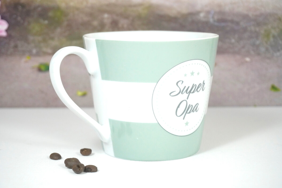 Krasilnikoff Henkelbecher Kaffeebecher Super Opa