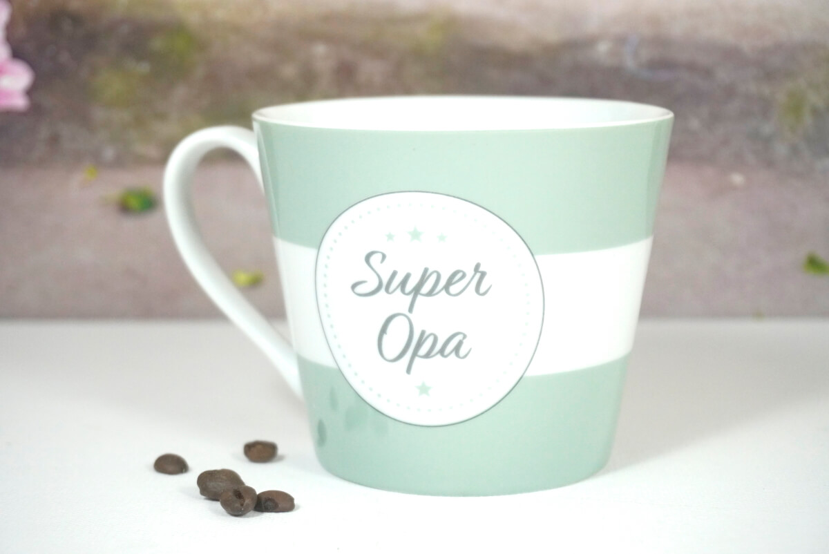 Krasilnikoff Henkelbecher Kaffeebecher Super Opa