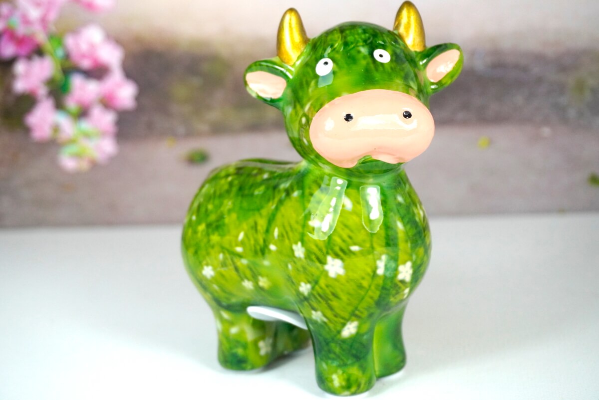 Pomme Pidou Spardose Kuh Little Maggie Grün – Bild 2