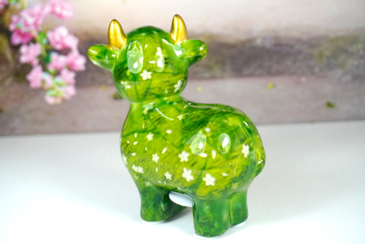 Pomme Pidou Spardose Kuh Little Maggie Grün