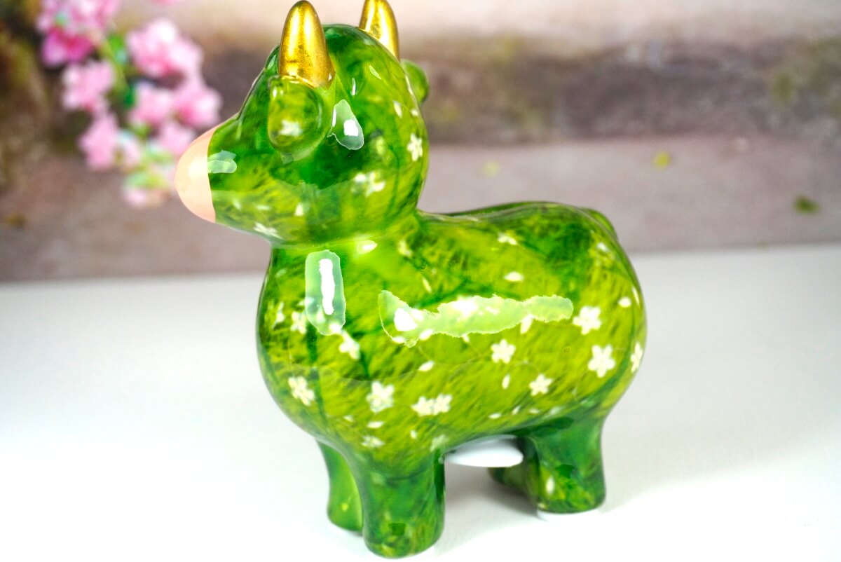 Pomme Pidou Spardose Kuh Little Maggie Grün