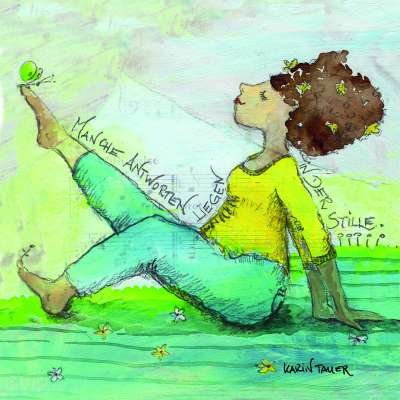 Sabo Design Holzbild Wandbild Karin Tauer Spruch Manche Antworten liegen in der Stille