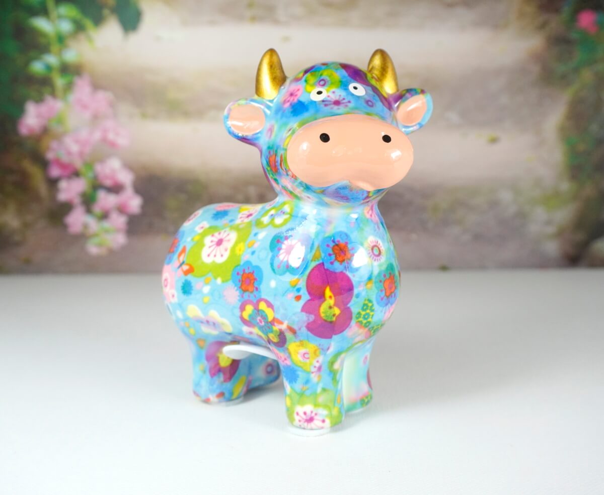 Pomme Pidou Spardose Kuh Little Maggie Hellblau