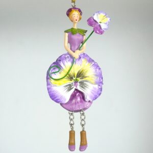 Deko Figur Blumenmädchen Stiefmütterchenmädchen zum Hängen