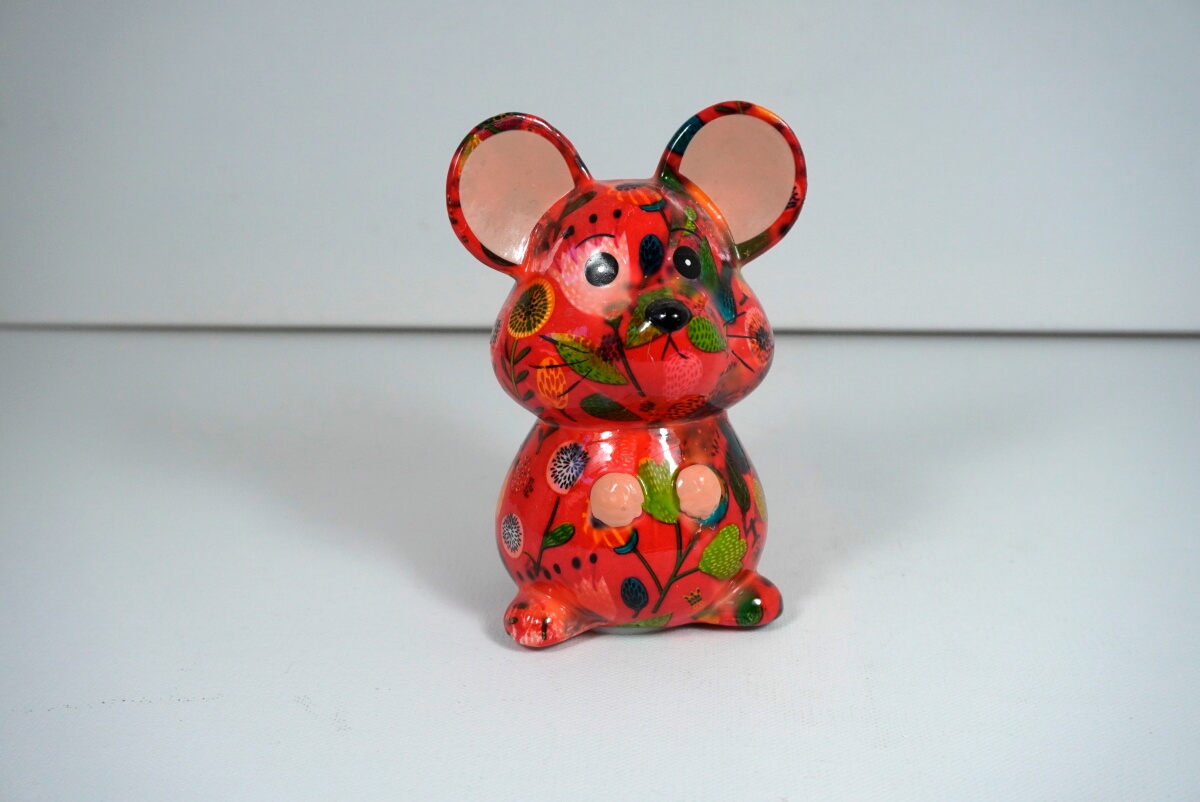 Pomme Pidou Spardose Maus Martha Red Flower