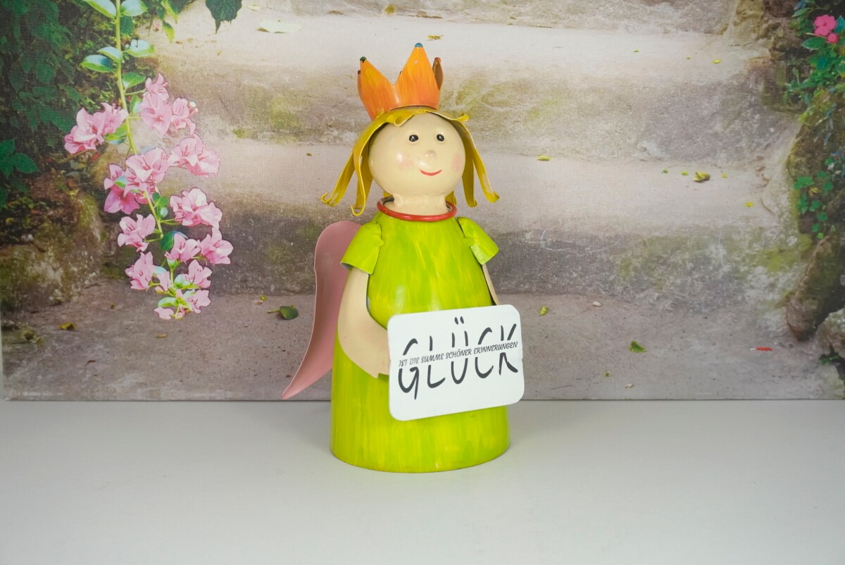 Deko Figur Blechpuppe Little König Glück Ist Die Summe Schöner Erinnerungen