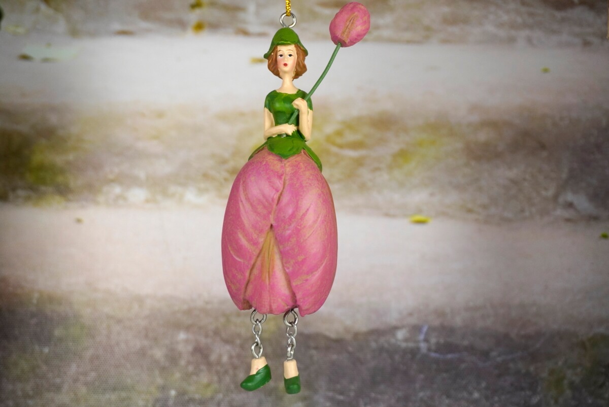 Deko Figur Blumenmädchen Papageientulpenmädchen zum Hängen