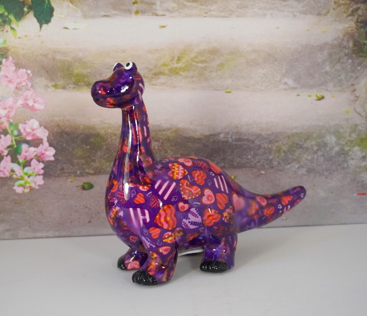 Pomme Pidou Spardose Money Bank Dino Diego Herzchen