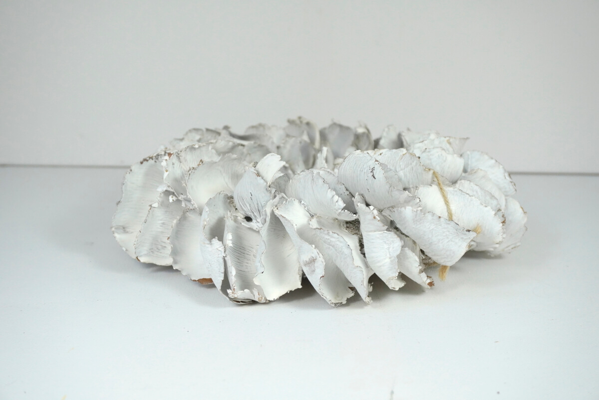 Couronne Palmkranz Naturkranz Palm Petal Wreath getrocknet White 25cm ∅
