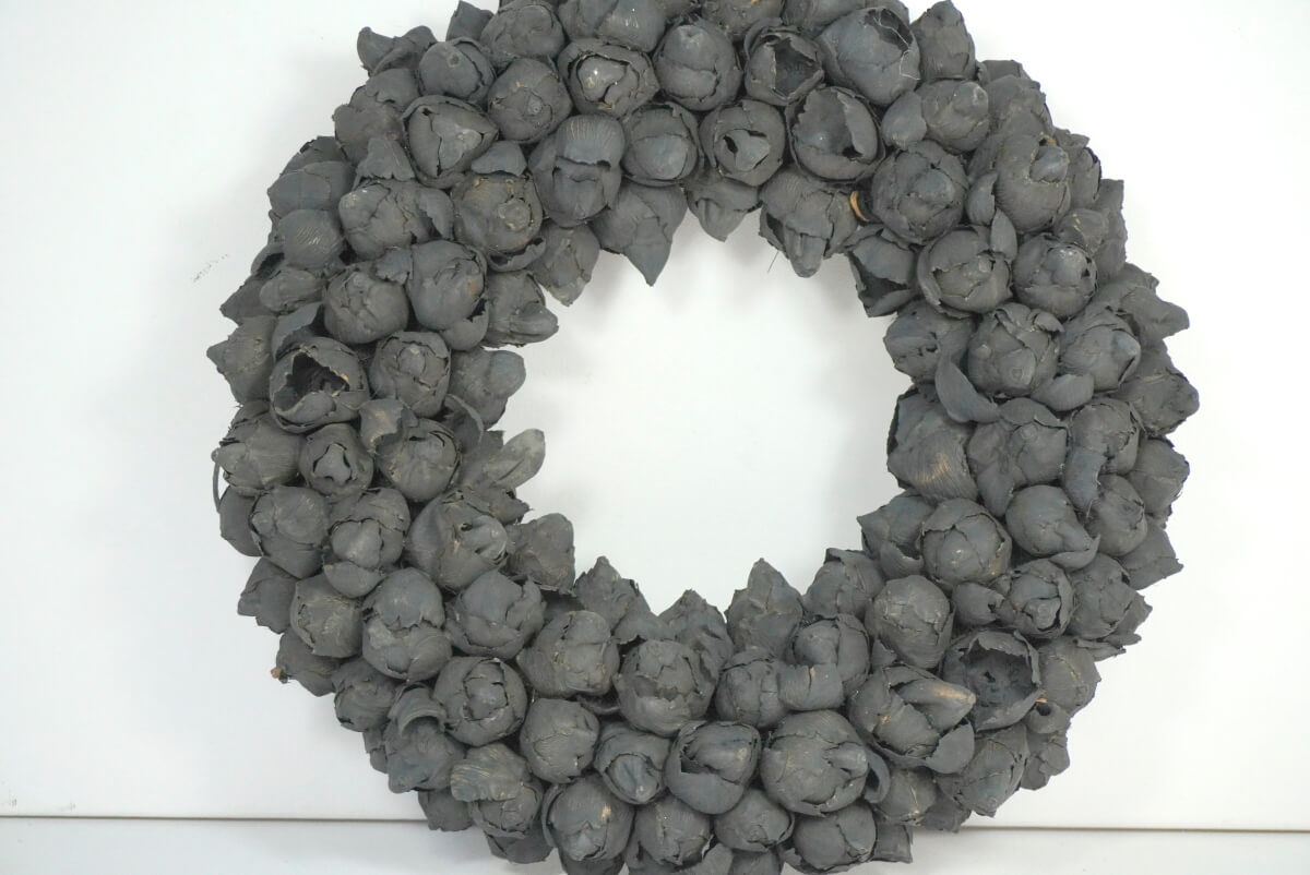 Couronne Türkranz Naturkranz Coco Fruit Trocken Wreath Black 30 ∅