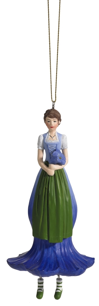 Deko Figur Blumenmädchen Enzianmädchen zum Hängen