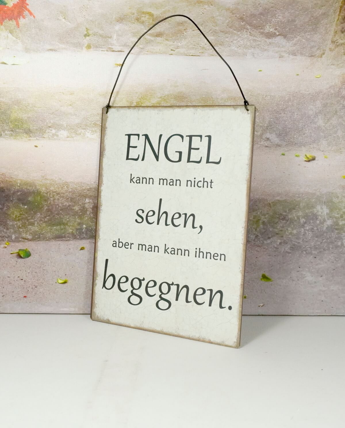 Deko Blechschild Wanddeko Engel kann man nicht sehen aber man kann ihnen begegnen