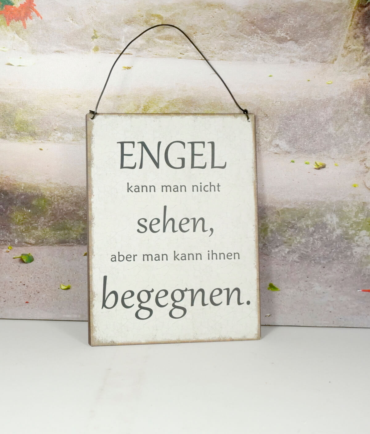 Deko Blechschild Wanddeko Engel kann man nicht sehen aber man kann ihnen begegnen