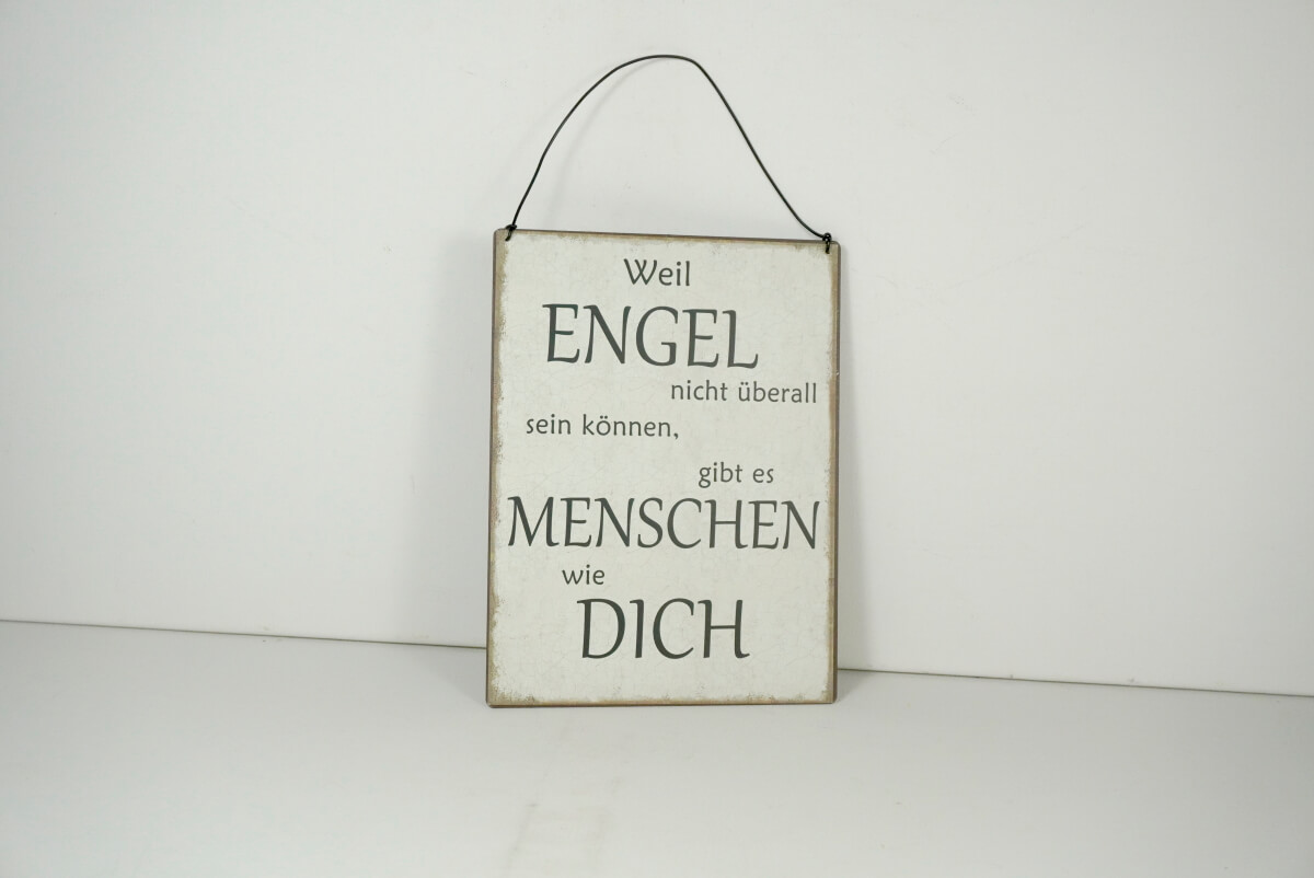 Deko Blechschild Wanddeko Weil Engel nicht überall sein können gibt es Menschen wie Dich