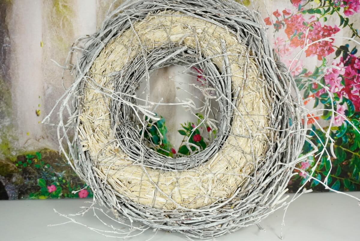 Deko Naturkranz Tischkranz Türkranz Birkenkranz 30cm ∅