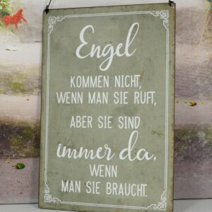 Deko Blechschild Engel kommen nicht wenn man sie ruft aber sie sind da wenn man sie braucht