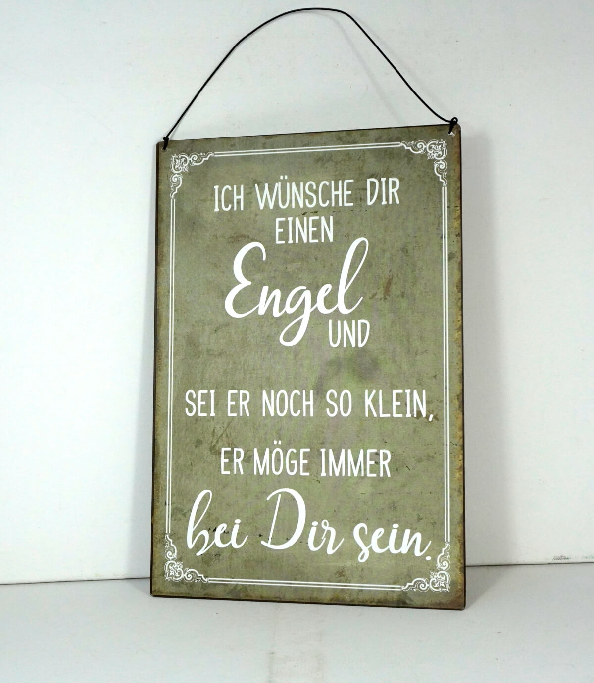 Deko Blechschild Ich wünsche dir einen Engel und sei er noch so klein er möge immer bei dir sein