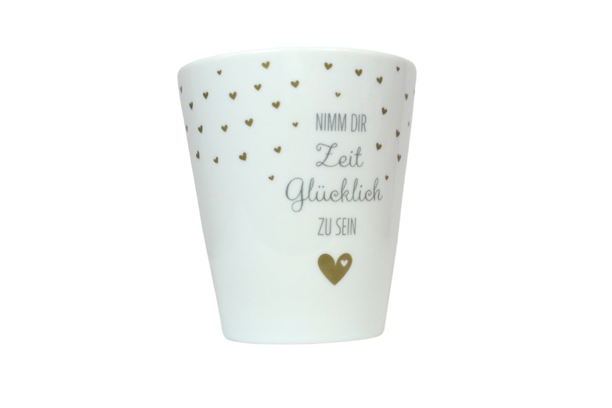 Krasilnikoff Kaffeebecher Sprüche Tasse Mug Cup Nimm Dir Zeit Glücklich Zu Sein