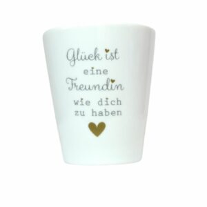 Krasilnikoff Kaffeebecher Sprüche Tasse Mug Cup Glück ist eine Freundin wie dich zu haben