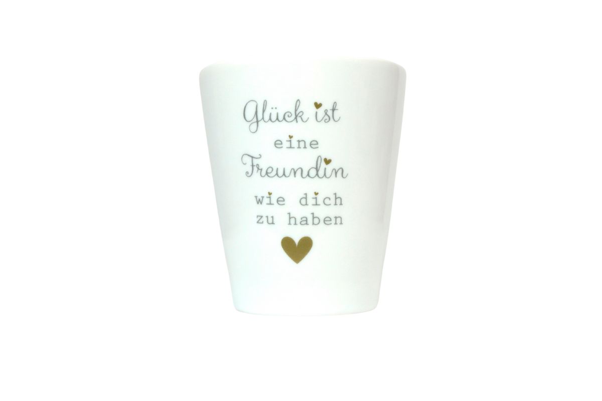 Krasilnikoff Kaffeebecher Sprüche Tasse Mug Cup Glück ist eine Freundin wie dich zu haben