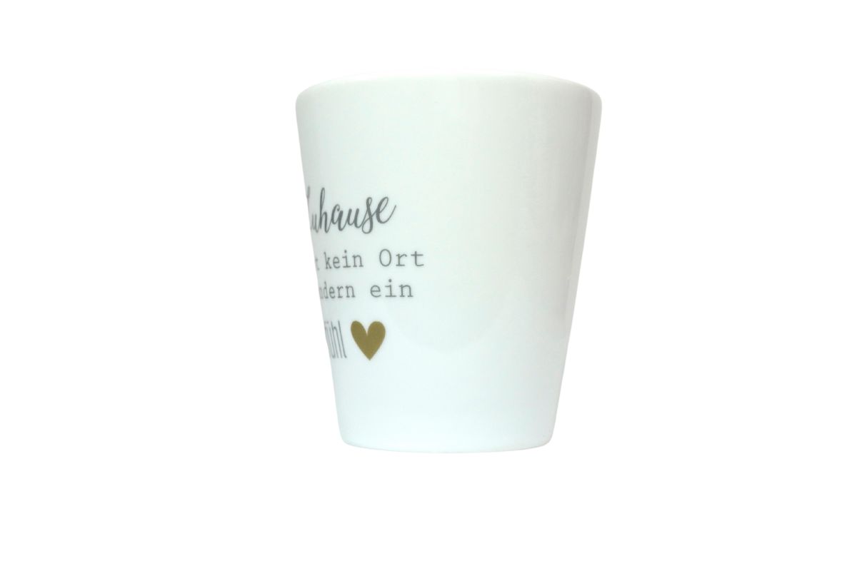 Krasilnikoff Kaffeebecher Sprüche Tasse Mug Cup Zuhause ist kein Ort sondern ein Gefühl