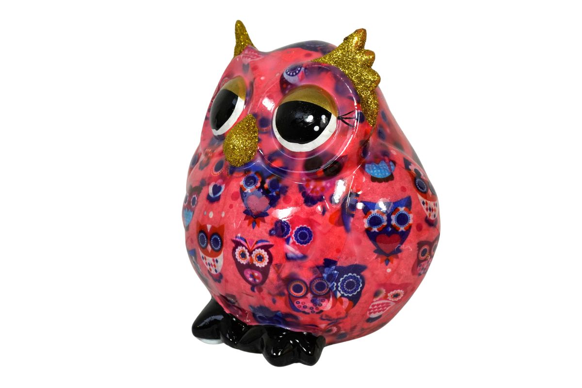 Pomme Pidou Spardose Money Bank Eule Olive Rosa Eulchen