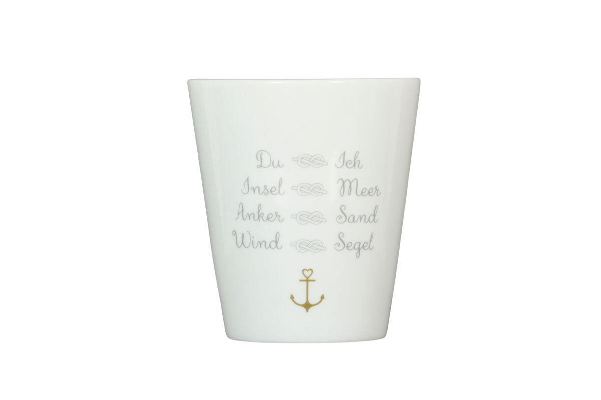 Krasilnikoff Kaffeebecher Sprüche Tasse Mug Cup Du & Ich Insel & Meer Anker & Sand Wind & Segel