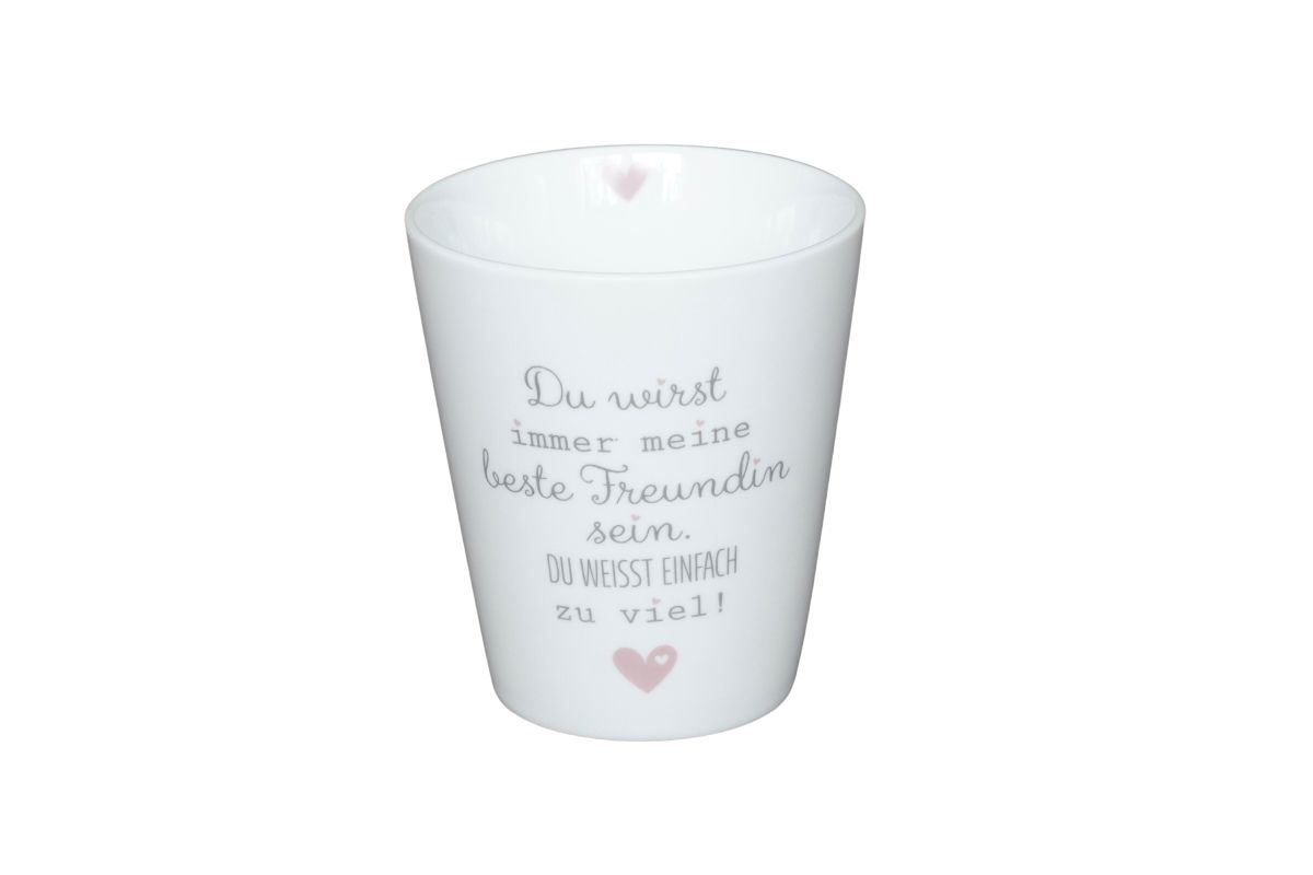 Krasilnikoff Kaffeebecher Sprüche Tasse Mug Cup Du wirst immer meine beste Freundin sein. Du weißt einfach zu viel