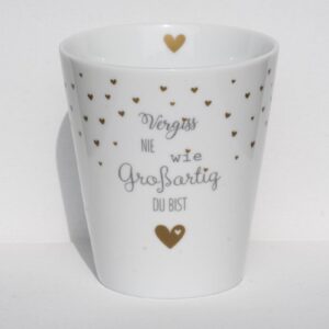 Krasilnikoff Kaffeebecher Sprüche Tasse Mug Cup Vergiss nie wie großartig du bist