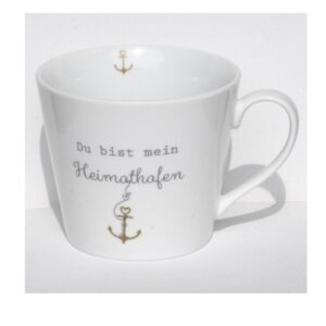 Krasilnikoff Kaffeebecher Kaffeetasse Sprüche Tasse Mug Cup Du bist mein Heimathafen