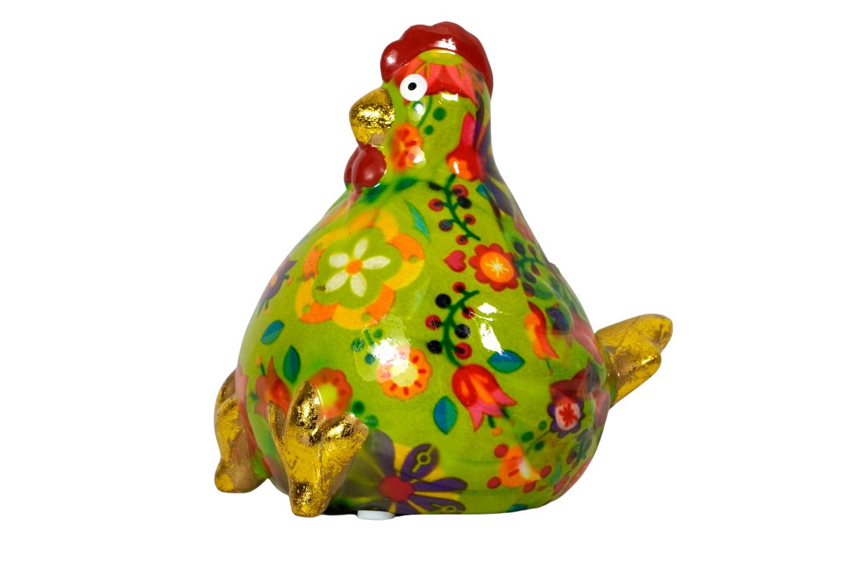 Pomme Pidou Spardose Money Bank Huhn Claire Petit Grün