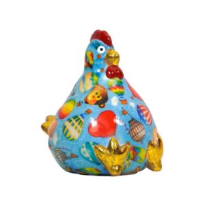Pomme Pidou Spardose Money Bank Huhn Claire Petit Blau