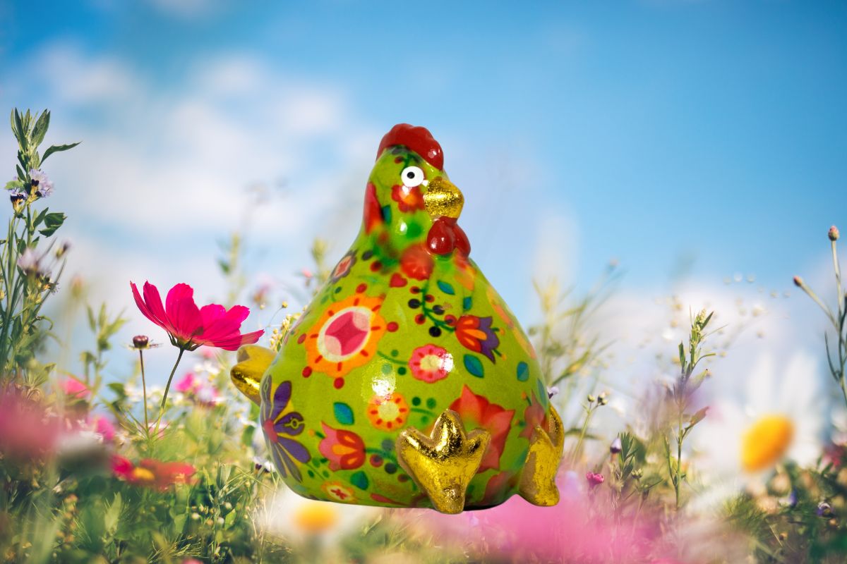 Pomme Pidou Spardose Money Bank Huhn Claire Petit Grün