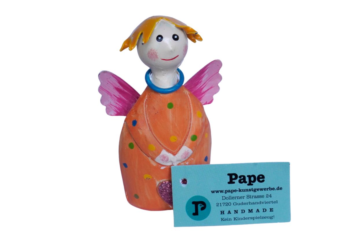 Pape Dekofigur Schutzengel Blechfigur Little John mit Herz