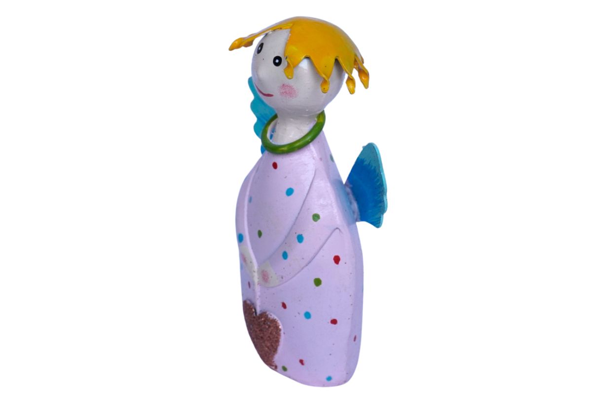 Pape Dekofigur Schutzengel Blechfigur Little Sven mit Herz Handarbeit