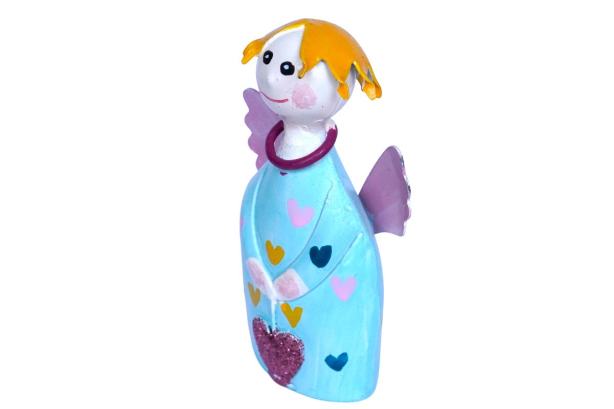 Pape Dekofigur Schutzengel Blechfigur Little Mike mit Herz Handarbeit