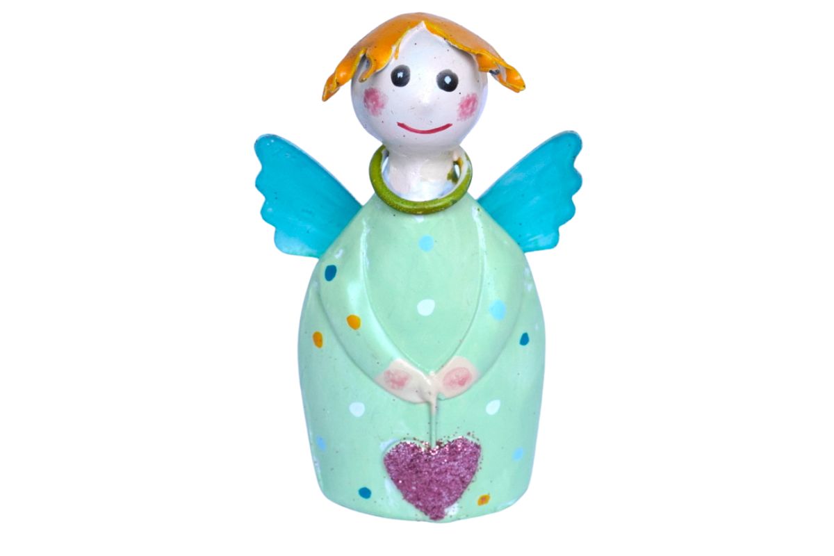 Pape Dekofigur Schutzengel Blechfigur Little Ben mit Herz Handarbeit