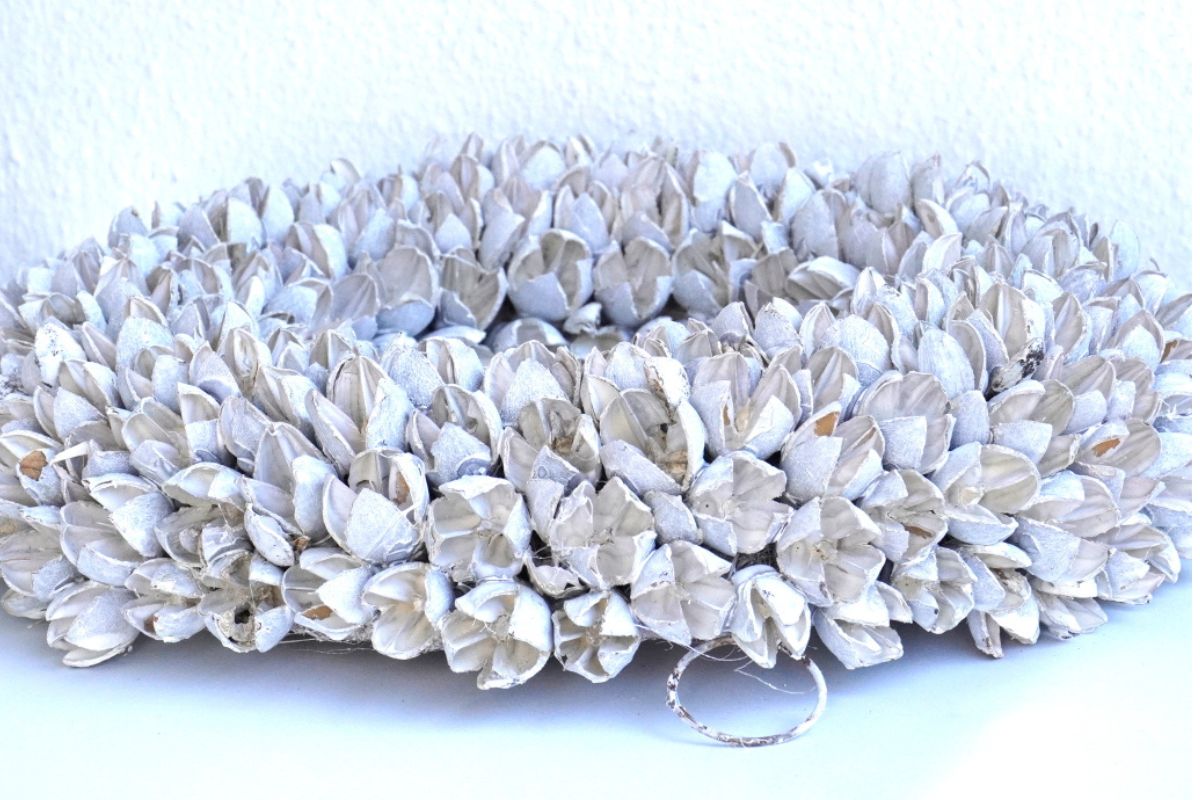 Couronne Türkranz Naturkranz Bakuli Früchte Trocken Kranz White 30 ∅