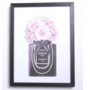 Wandbild Druck Kunstdruck Coco Noir Chanel Paris Bild im Rahmen Fashion Mode Parfum