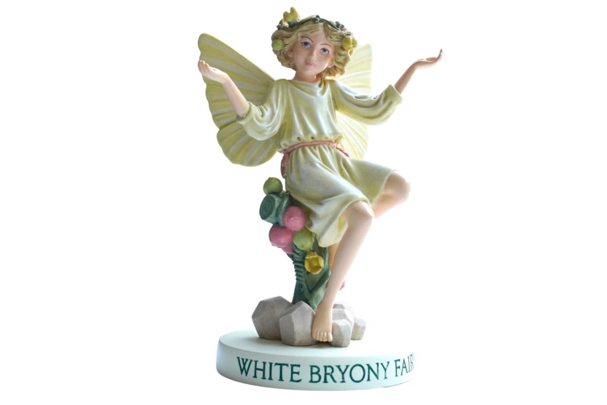 Flower Fairy Dekofigur Elfe White Bryony Fairy Zaunrübe Sockel