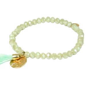 Biba Armband Crystal Hell Grün Perle Damen Armband Glücksbringer